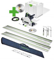 Festool 577013 TS 55 FEQ-Plus-FS 110V Plunge-cut saw + 2 x 1.4m Guide Rail, 2 x Connectors, Pair Of Clamps & Rail Bag £849.00